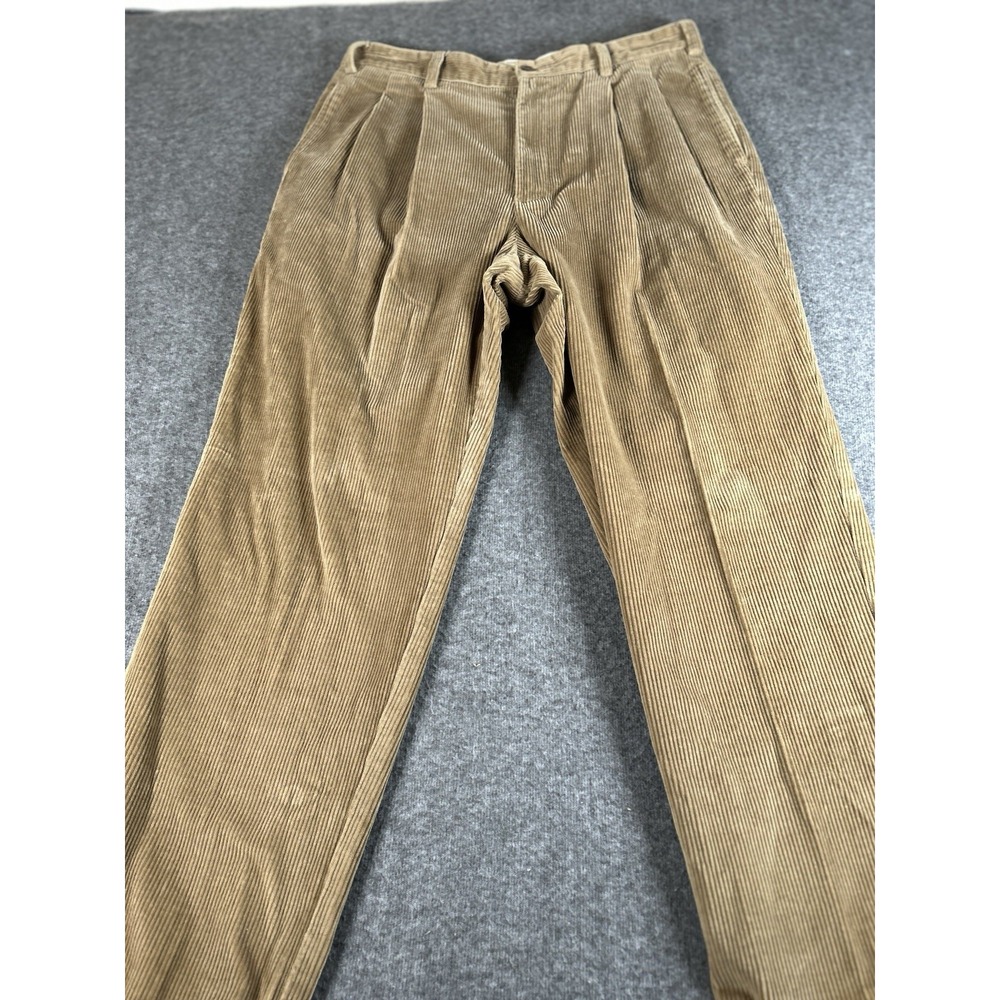 Brooks Brothers Pants Mens 35 x 30 Corduroy Tan Straight‎ Stretch Clark Fit